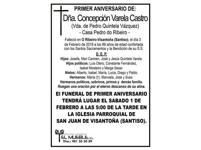 DÑA. CONCEPCIÓN VARELA CASTRO.