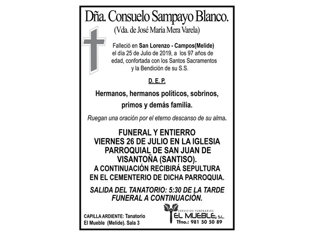 DÑA.CONSUELO SAMPAYO BLANCO.