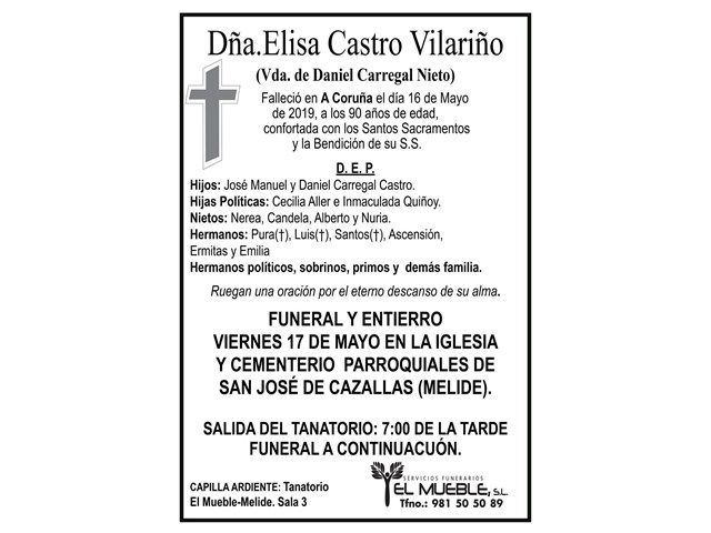 DÑA. ELISA CASTRO VILARIÑO.