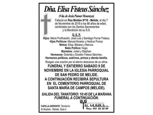 DÑA. ELISA FISTEUS SÁNCHEZ.
