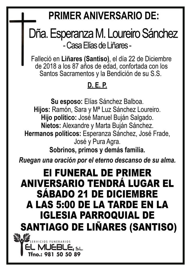 DÑA. ESPERANZA M. LOUREIRO SÁNCHEZ.