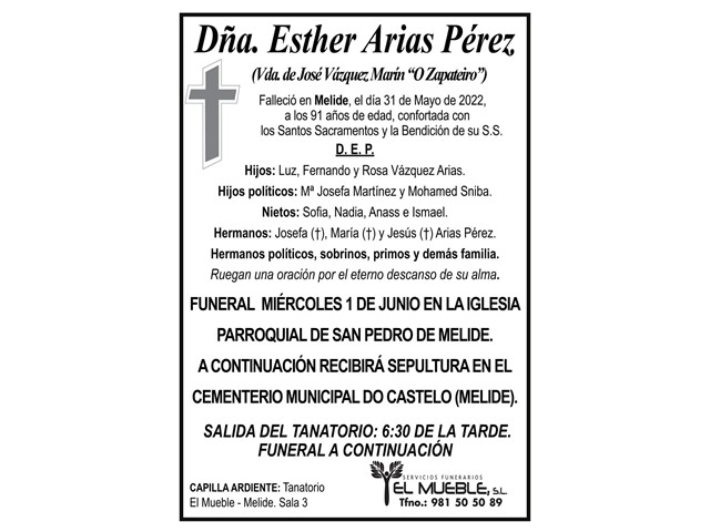 DÑA. ESTHER VÁZQUEZ ARIAS.