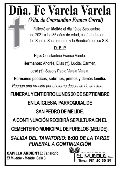 DÑA. FE VARELA VARELA.