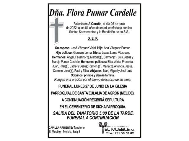 DÑA. FLORA PUMAR CARDELLE