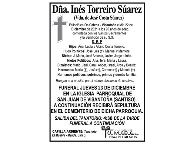 DÑA. INÉS TORREIRO SÚAREZ.