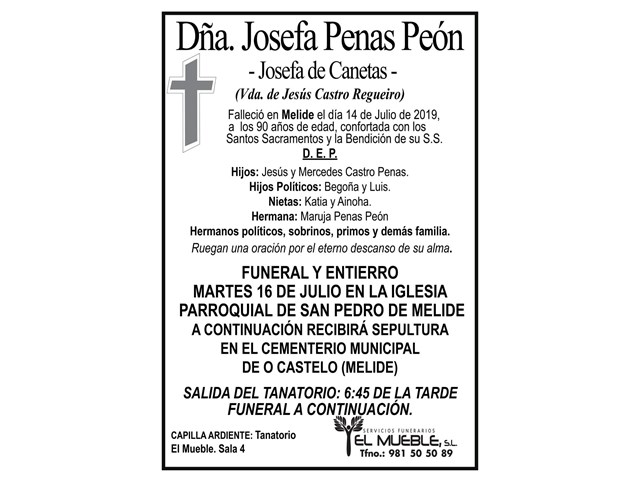 DÑA.JOSEFA PENAS PEÓN.