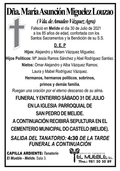 DÑA. MARÍA ASUNCIÓN MIGUELEZ  LOUZAO.