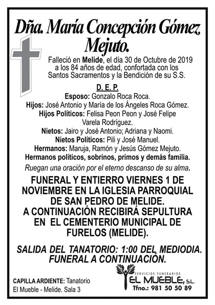 DÑA. MARÍA CONCEPCIÓN GÓMEZ MEJUTO.