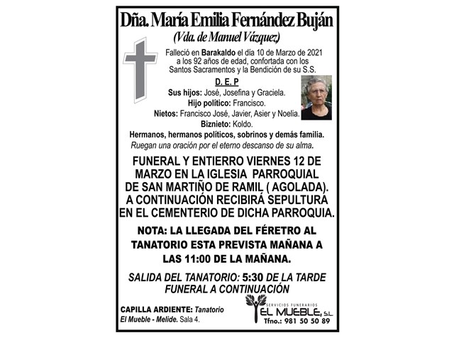DÑA. MARÍA EMILIA FERNÁNDEZ BUJÁN.