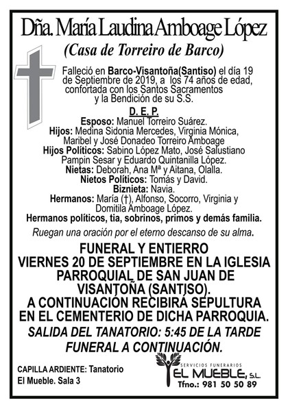 DÑA.MARÍA LAUDINA AMBOAGE LÓPEZ.