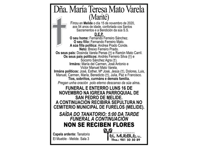 DÑA. MARÍA TERESA MATO VARELA.