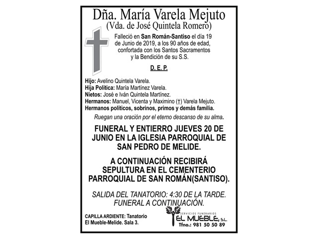 DÑA. MARÍA VARELA MEJUTO.