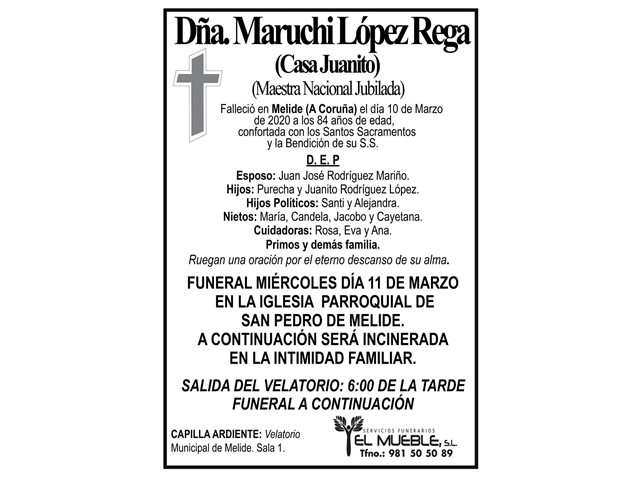 DÑA. MARUCHI  LÓPEZ REGA.