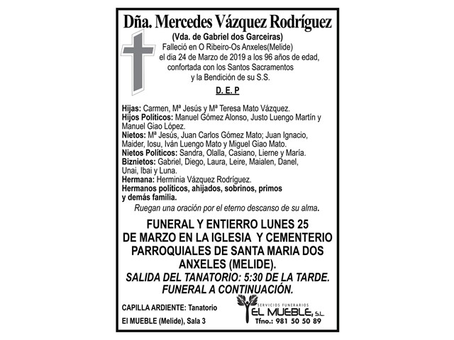 DÑA. MERCEDES VÁZQUEZ RODRÍGUEZ.