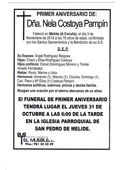 DÑA. NELA COSTOYA PAMPÍN.