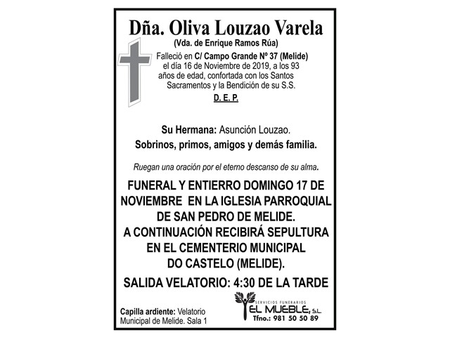 DÑA. OLIVA LOUZAO VARELA.