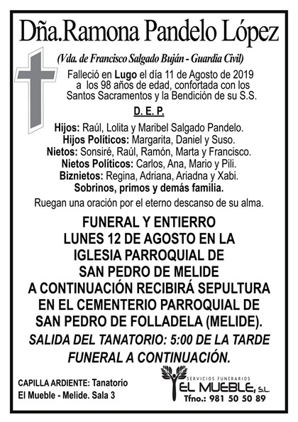 DÑA.RAMONA PANDELO LÓPEZ.
