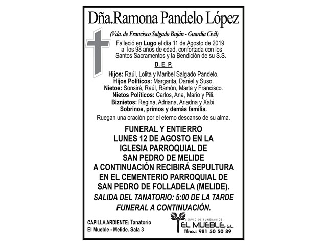 DÑA.RAMONA PANDELO LÓPEZ.