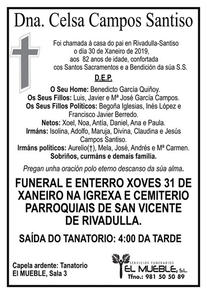 DONA. CELSA CAMPOS SANTISO