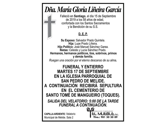 DOÑA MARÍA GLORIA LIÑEIRA GARCIA