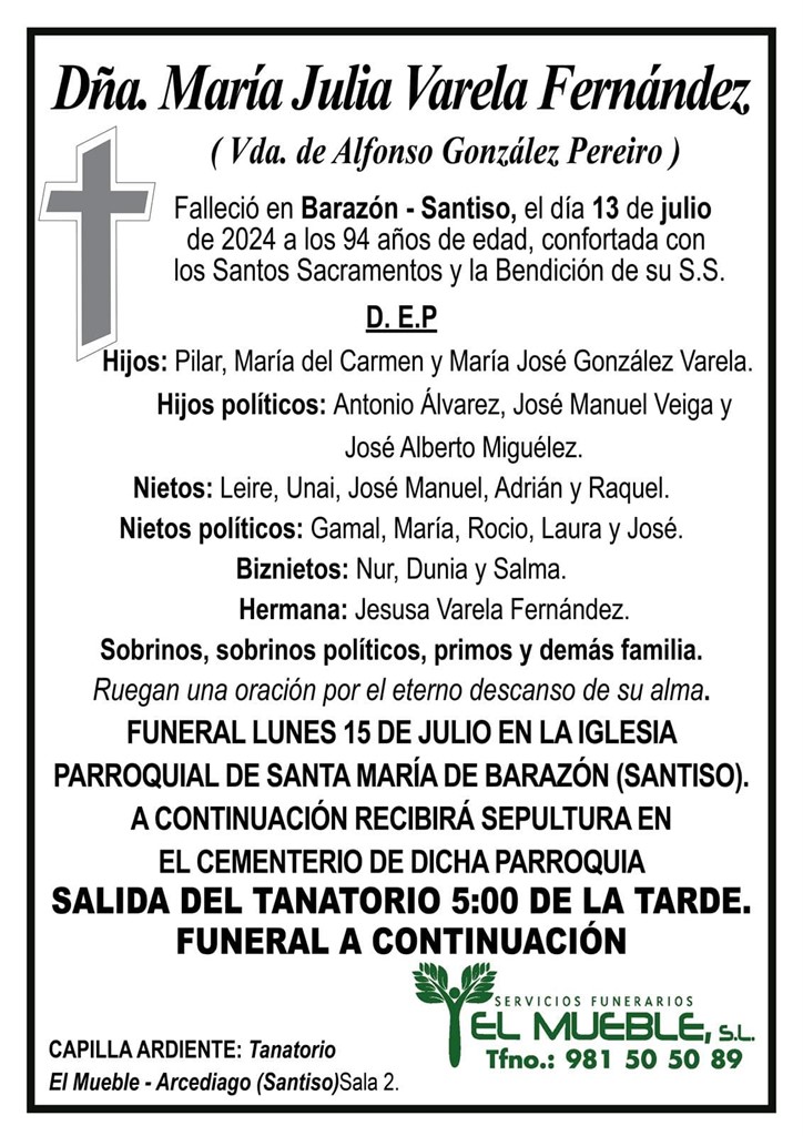 DOÑA. MARÍA JULIA VARELA FERNÁNDEZ