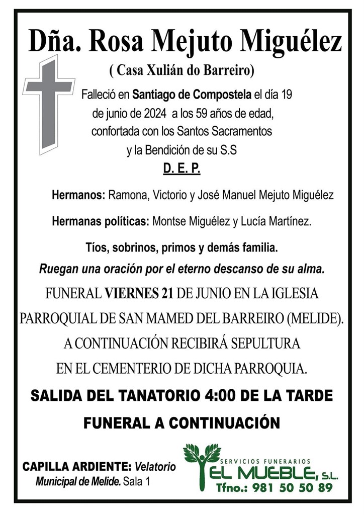 DOÑA. ROSA MEJUTO MIGUÉLEZ