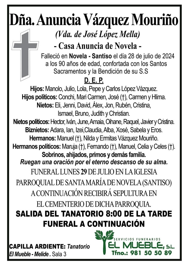 DÑA. ANUNCIA VÁZQUEZ MOURIÑO.