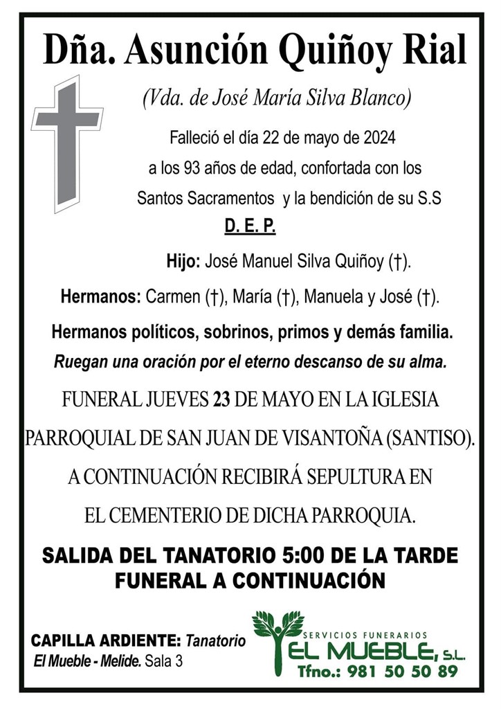 DÑA. ASUNCIÓN QUIÑOY RIAL