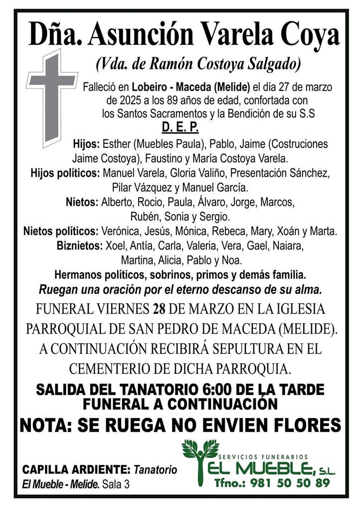 Dña. Asunción Varela Coya.