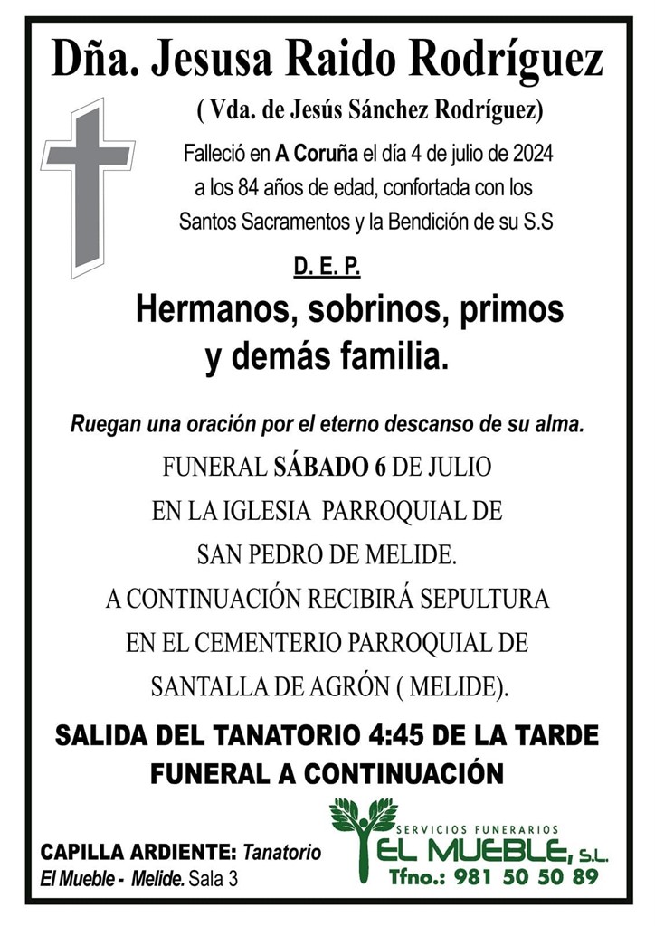 Dña. Jesusa Raido Rodríguez.