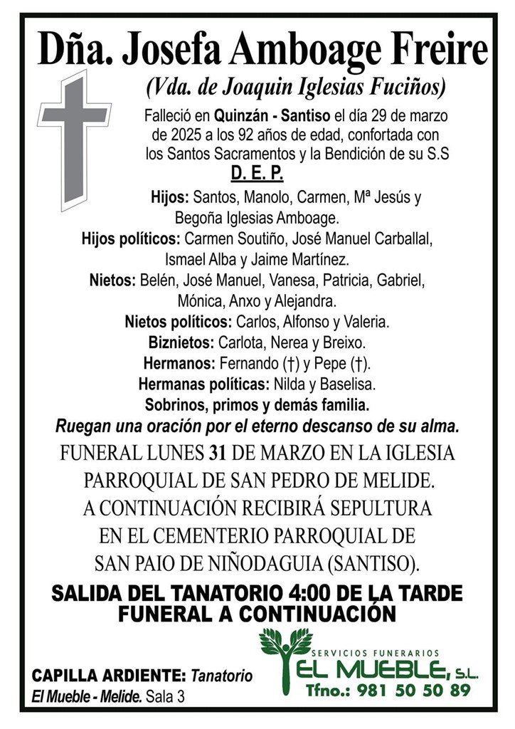 Dña. Josefa Amboage Freire.