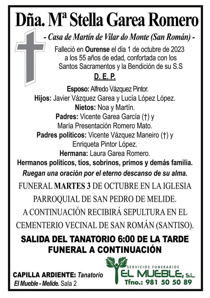 DÑA. Mª STELLA GAREA ROMERO.