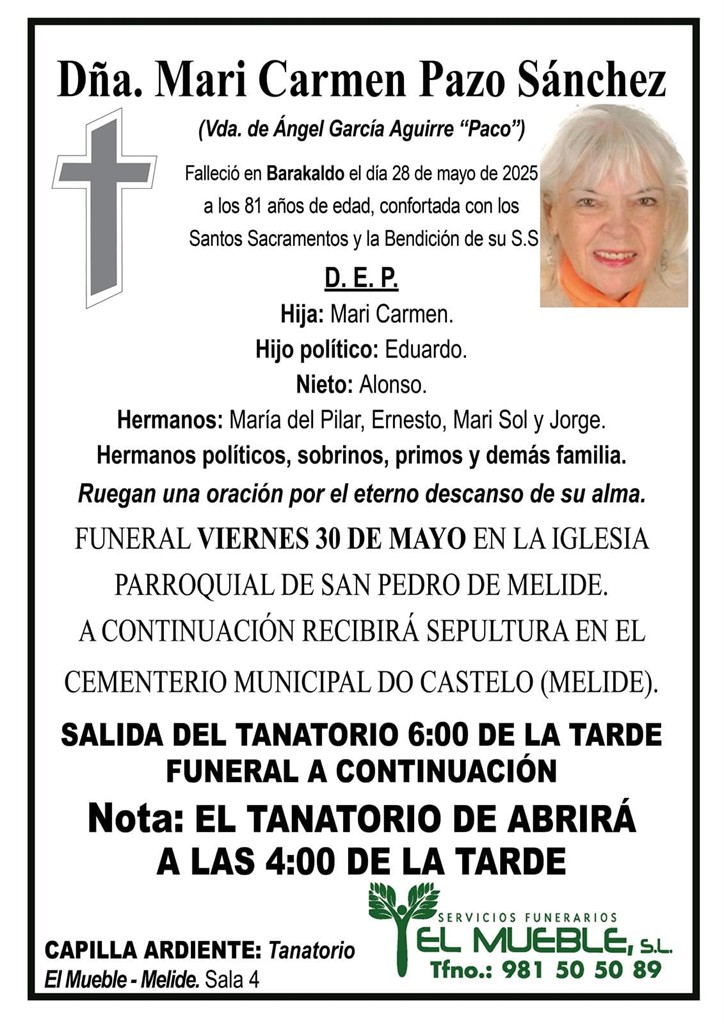 Foto principal Dña. Mari Carmen Pazo Sánchez.