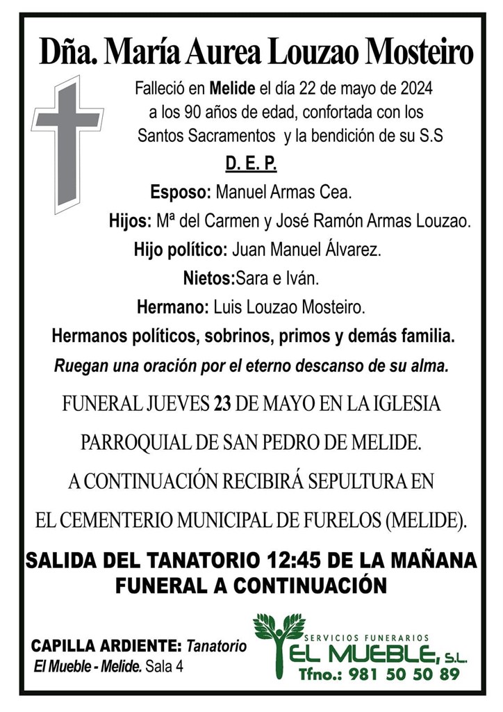 DÑA. MARÍA AUREA LOUZAO MOSTEIRO.