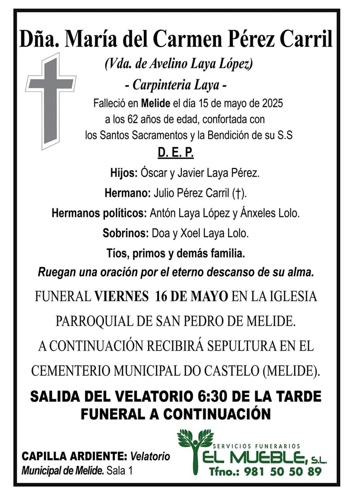 Foto principal Dña. María del Carmen Pérez Carril.