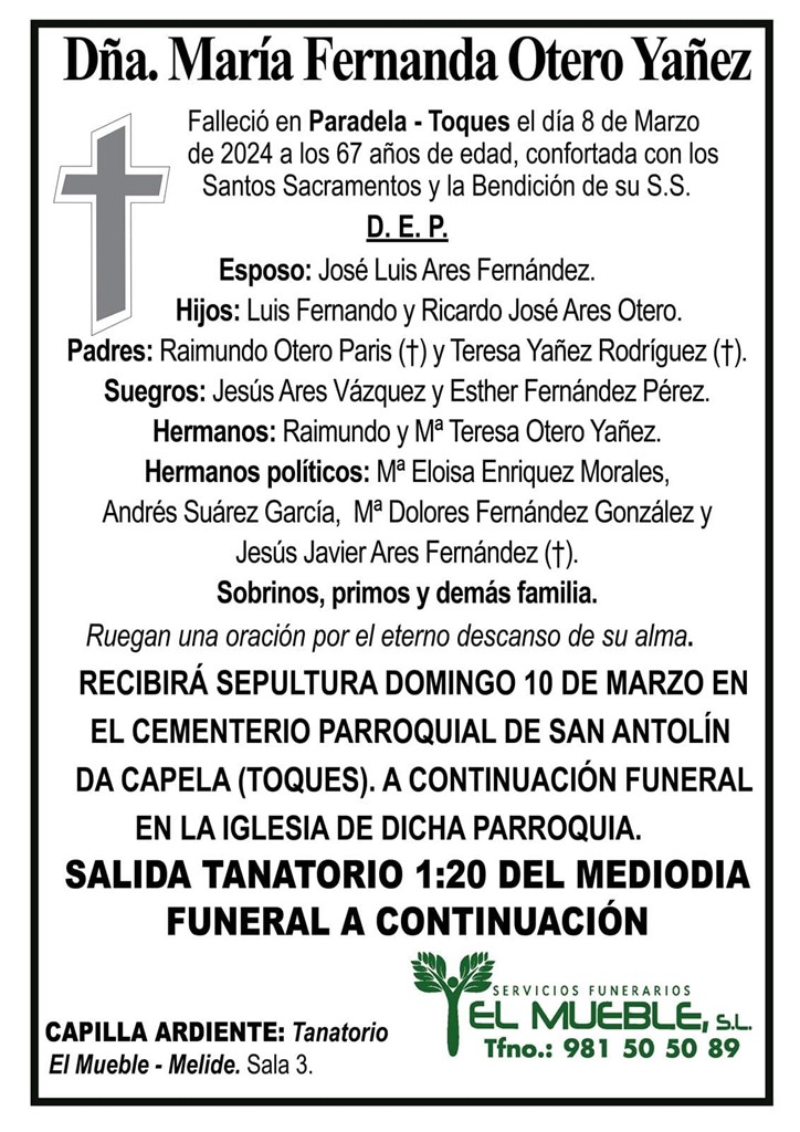 DÑA. MARÍA FERNANDA OTERO YAÑEZ.