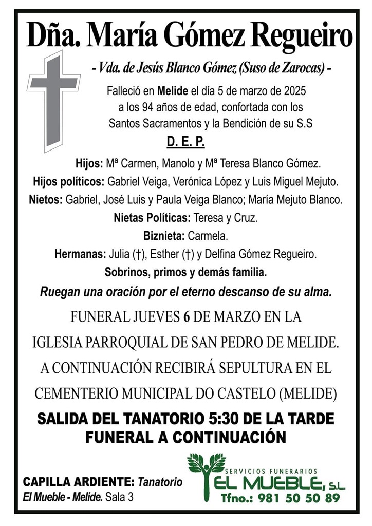 Dña. María Gómez Regueiro.