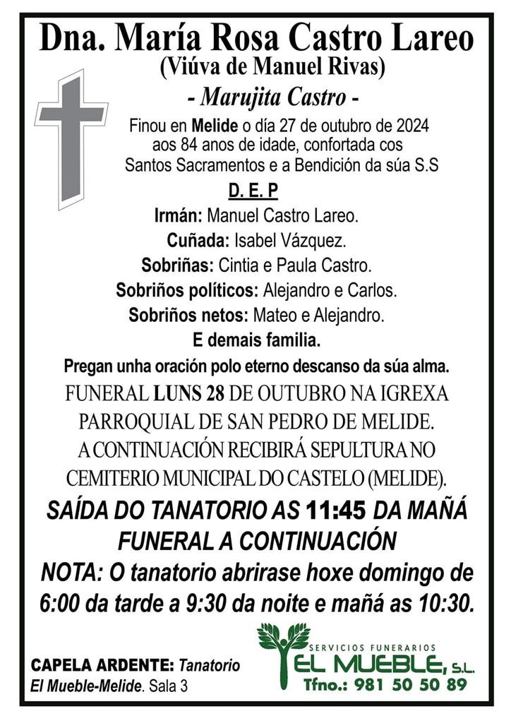 DÑA. MARÍA ROSA CASTRO LAREO