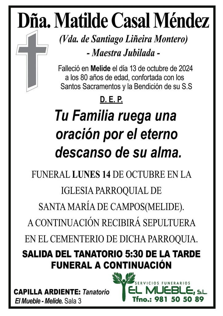 DÑA. MATILDE CASAL MÉNDEZ