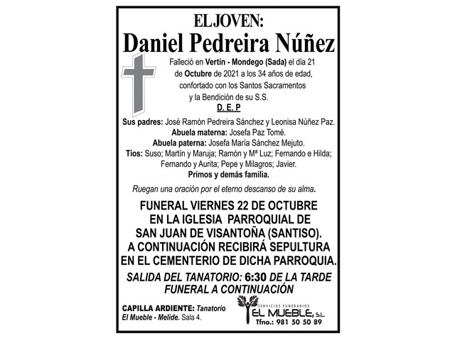 EL JOVEN DANIEL PEDREIRA NÚÑEZ.