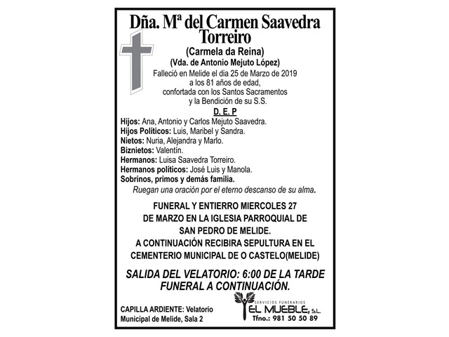 MARIA DEL CARMEN SAAVEDRA TORREIRO