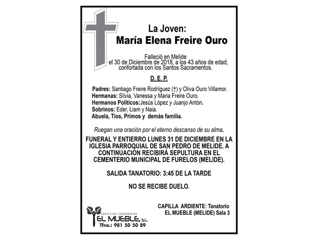 MARÍA ELENA FREIRE OURO