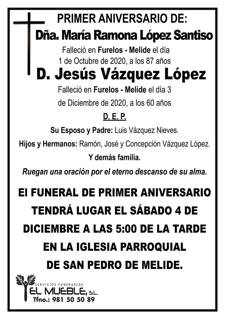 MARÍA RAMONA LÓPEZ SANTISO Y SU HIJO JESÚS VÁZQUEZ LÓPEZ