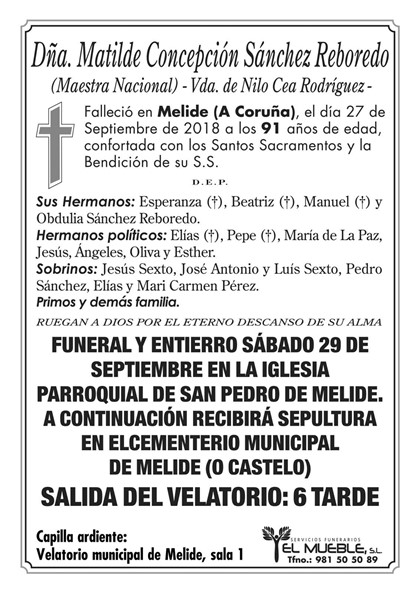 MATILDE CONCEPCIÓN SÁNCHEZ REBOREDO