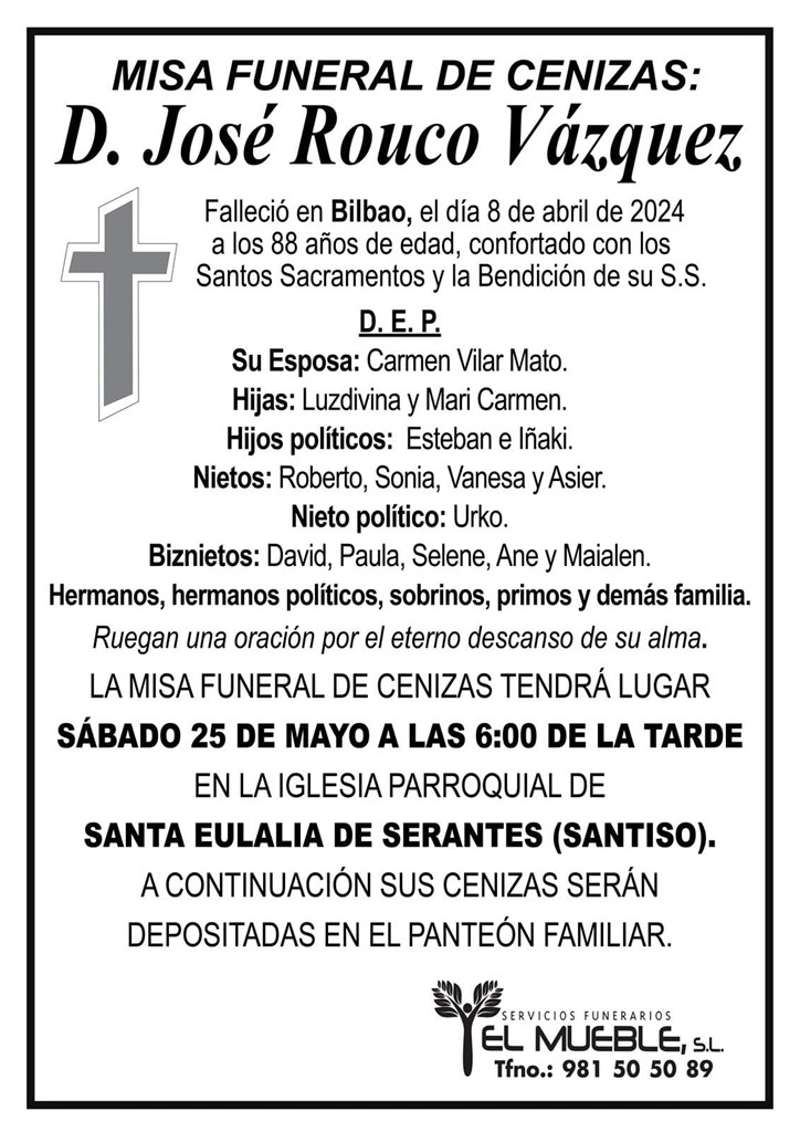 Foto principal Misa de cenizas de D. José Rouco Vázquez.