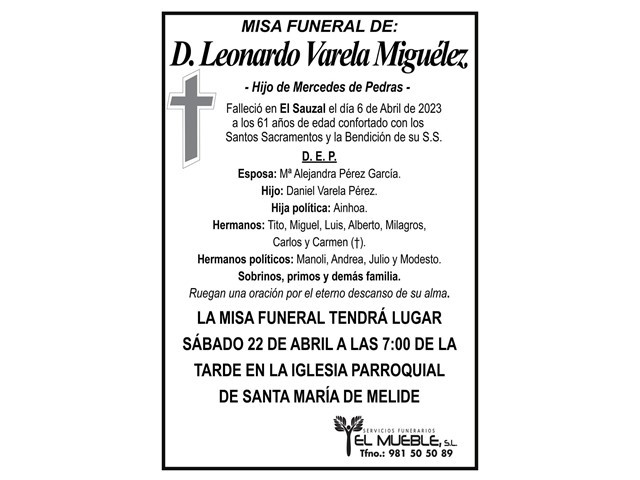 Misa funeral de D. Leonardo Varela Miguélez.