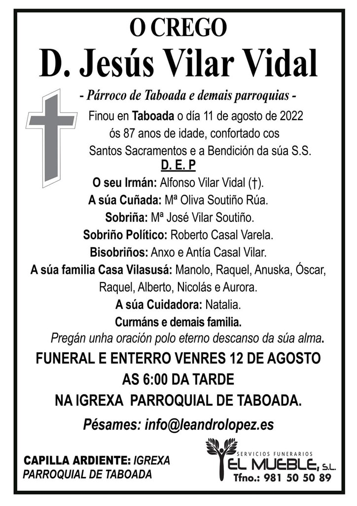 O CREGO D. JESÚS VILAR VIDAL.