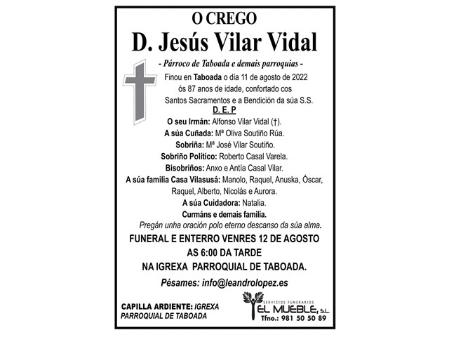 O CREGO D. JESÚS VILAR VIDAL.