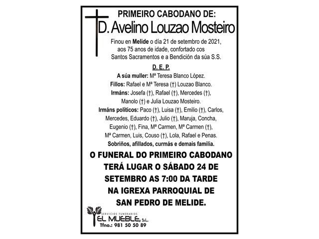 PRIMEIRO CABODANO DE D. AVELINO LOUZAO MOSTEIRO.