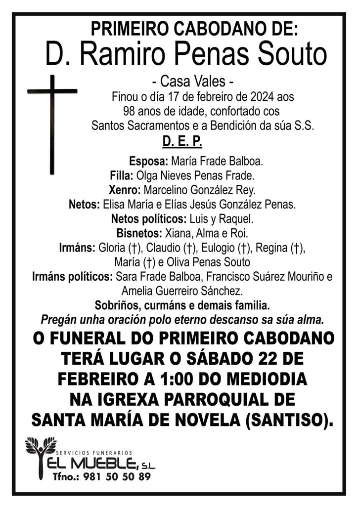 Primeiro cabodano de D. Ramiro Penas Souto.